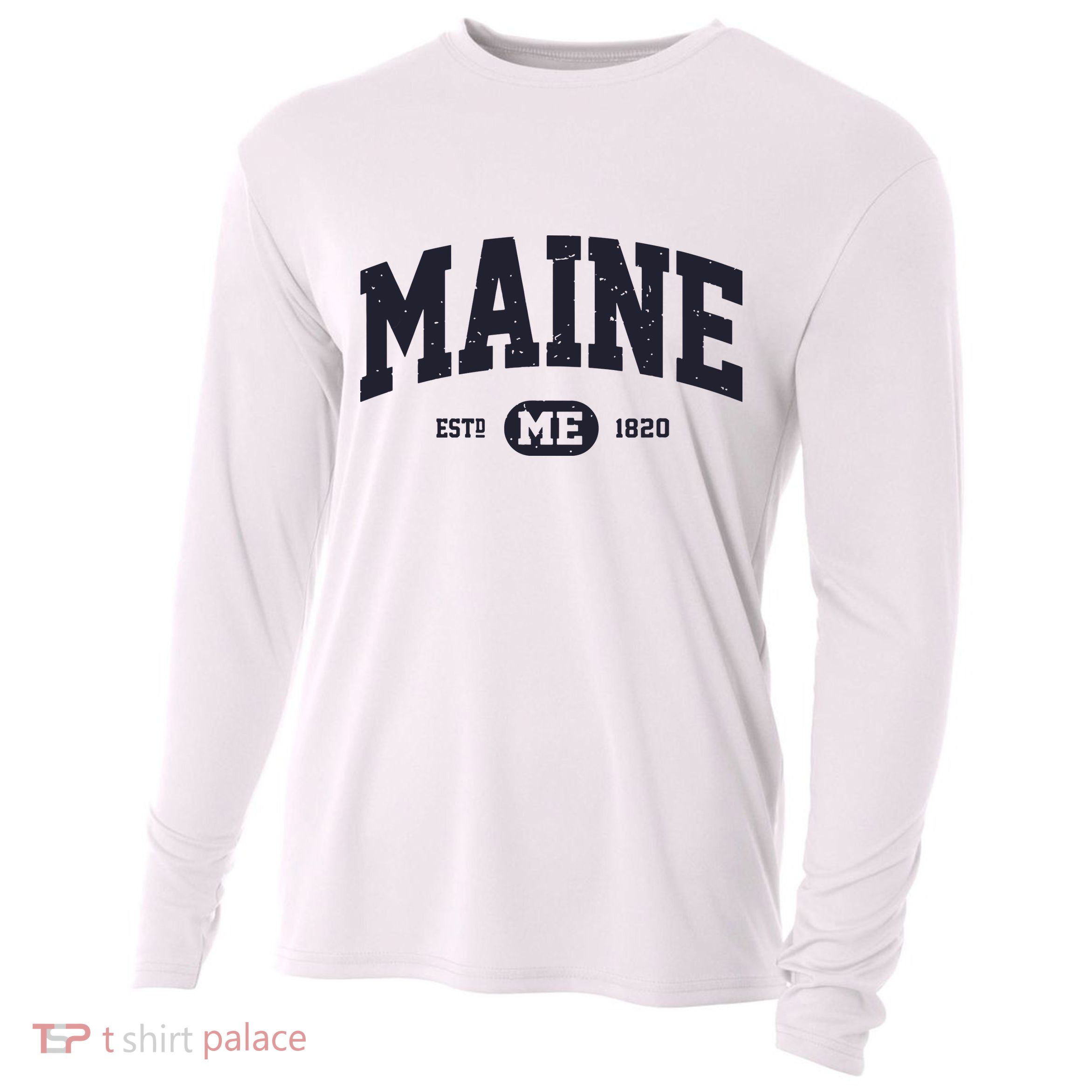 Retro Vintage Maine Cooling Performance Long Sleeve Crew
