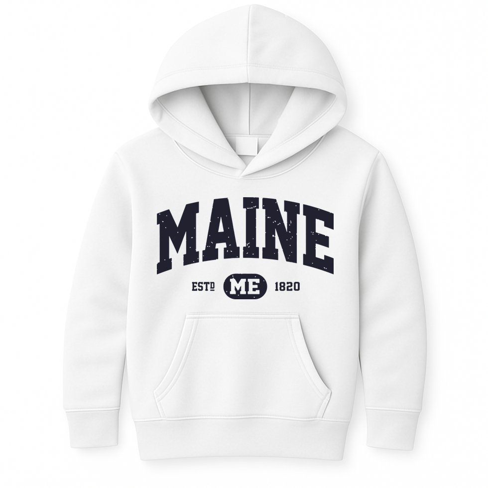 Retro Vintage Maine Kids Hoodie