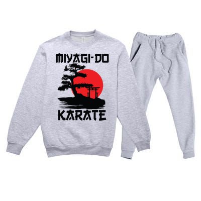 Retro Vintage Miyagi Do Karate Life Bonsai Martial Arts Premium Crewneck Sweatsuit Set