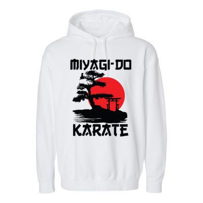 Retro Vintage Miyagi Do Karate Life Bonsai Martial Arts Garment-Dyed Fleece Hoodie