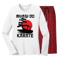 Retro Vintage Miyagi Do Karate Life Bonsai Martial Arts Women's Long Sleeve Flannel Pajama Set 