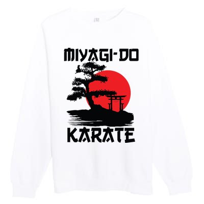 Retro Vintage Miyagi Do Karate Life Bonsai Martial Arts Premium Crewneck Sweatshirt