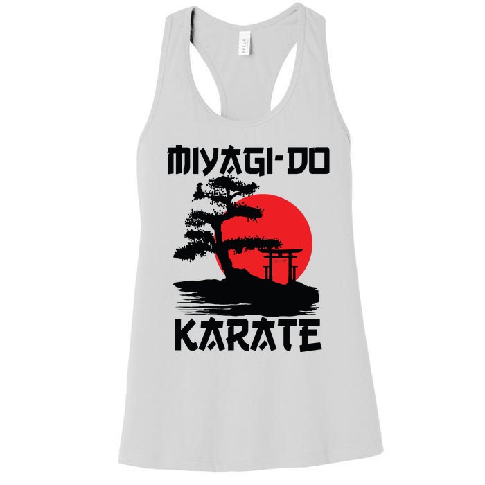 Retro Vintage Miyagi Do Karate Life Bonsai Martial Arts Women's Racerback Tank