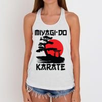 Retro Vintage Miyagi Do Karate Life Bonsai Martial Arts Women's Knotted Racerback Tank