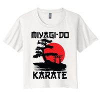 Retro Vintage Miyagi Do Karate Life Bonsai Martial Arts Women's Crop Top Tee