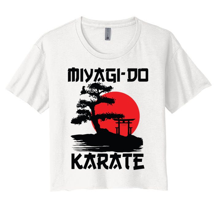 Retro Vintage Miyagi Do Karate Life Bonsai Martial Arts Women's Crop Top Tee