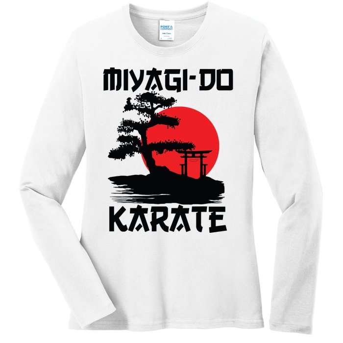 Retro Vintage Miyagi Do Karate Life Bonsai Martial Arts Ladies Long Sleeve Shirt