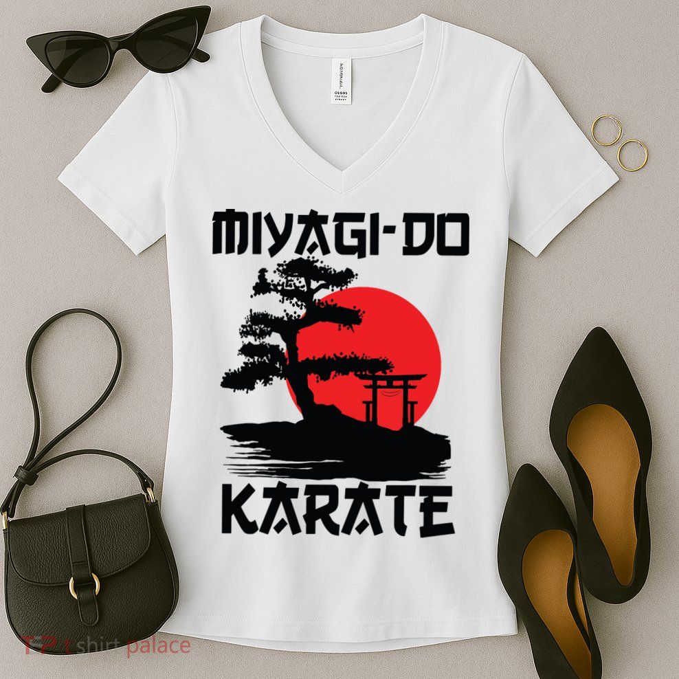 Retro Vintage Miyagi Do Karate Life Bonsai Martial Arts Women's V-Neck T-Shirt