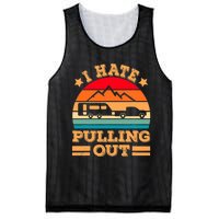 Retro Vintage Mountains I Hate Pulling Out Funny Camping Mesh Reversible Basketball Jersey Tank