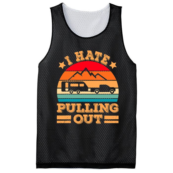 Retro Vintage Mountains I Hate Pulling Out Funny Camping Mesh Reversible Basketball Jersey Tank