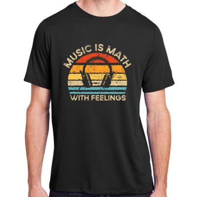 Retro Vintage Music Is Math With Feelings Adult ChromaSoft Performance T-Shirt