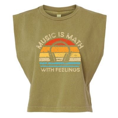 Retro Vintage Music Is Math With Feelings Garment-Dyed Women's Muscle Tee