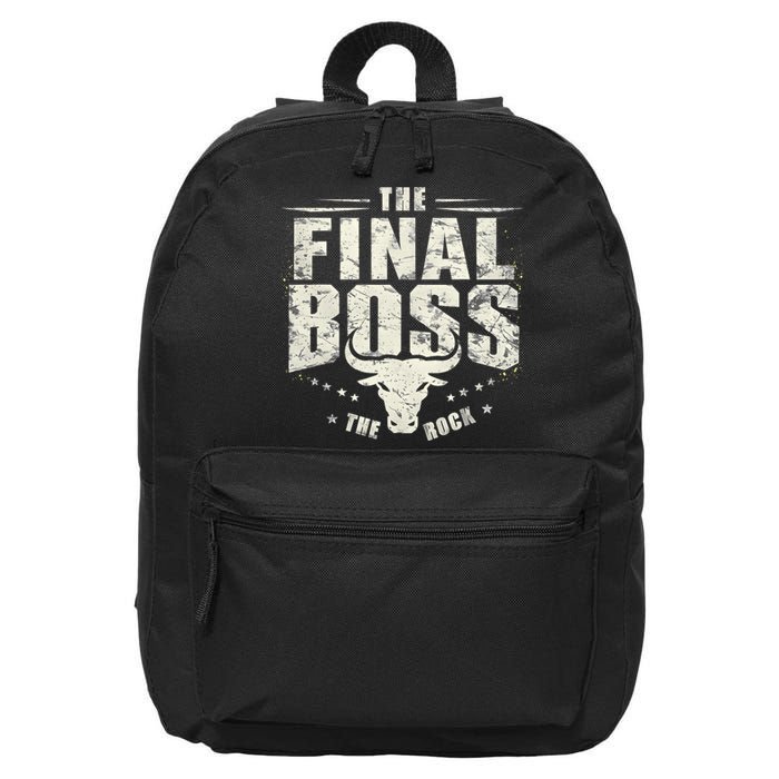 Rock Vintage Music Boss Final White Design Fun Music Lover 16 in Basic Backpack