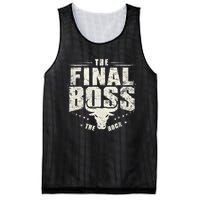 Rock Vintage Music Boss Final White Design Fun Music Lover Mesh Reversible Basketball Jersey Tank