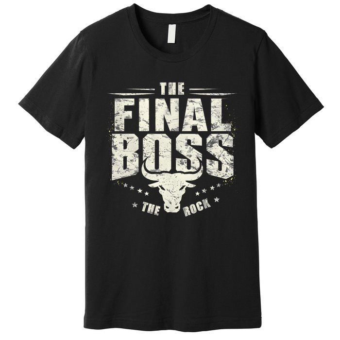 Rock Vintage Music Boss Final White Design Fun Music Lover Premium T-Shirt