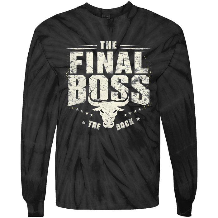 Rock Vintage Music Boss Final White Design Fun Music Lover Tie-Dye Long Sleeve Shirt