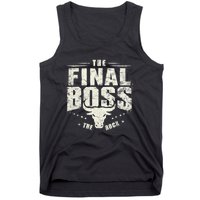 Rock Vintage Music Boss Final White Design Fun Music Lover Tank Top