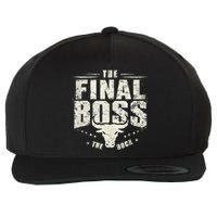 Rock Vintage Music Boss Final White Design Fun Music Lover Wool Snapback Cap