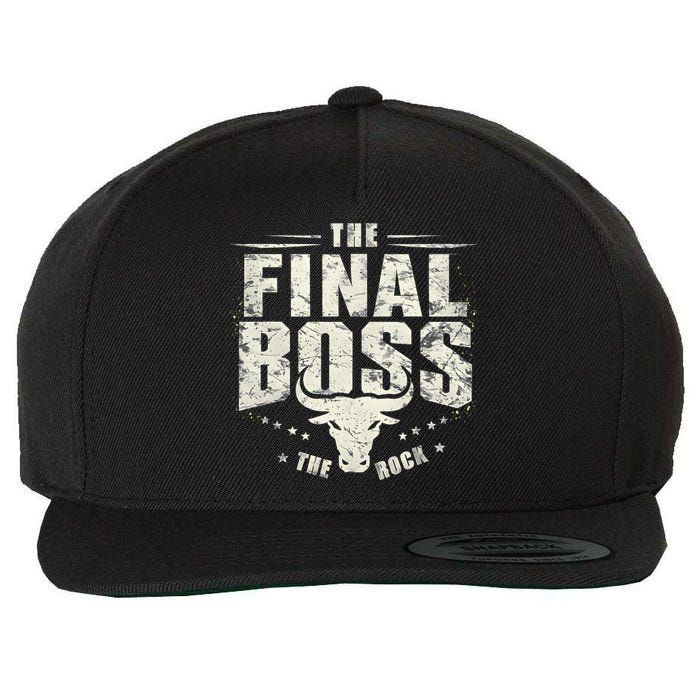 Rock Vintage Music Boss Final White Design Fun Music Lover Wool Snapback Cap