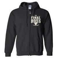 Rock Vintage Music Boss Final White Design Fun Music Lover Full Zip Hoodie