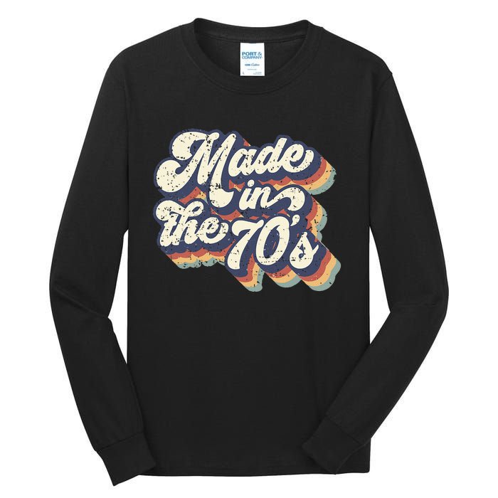 Retro Vintage Made In The 70's 1970s Born Birthday Day Gift Tall Long Sleeve T-Shirt