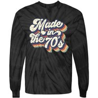 Retro Vintage Made In The 70's 1970s Born Birthday Day Gift Tie-Dye Long Sleeve Shirt