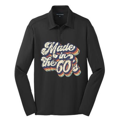 Retro Vintage Made In The 60s 1960s Born Birthday Day Gift Silk Touch Performance Long Sleeve Polo