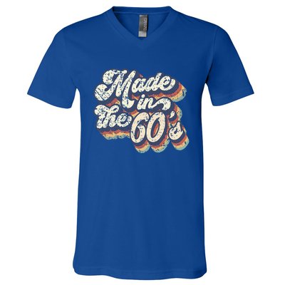 Retro Vintage Made In The 60s 1960s Born Birthday Day Gift V-Neck T-Shirt