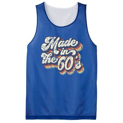 Retro Vintage Made In The 60s 1960s Born Birthday Day Gift Mesh Reversible Basketball Jersey Tank