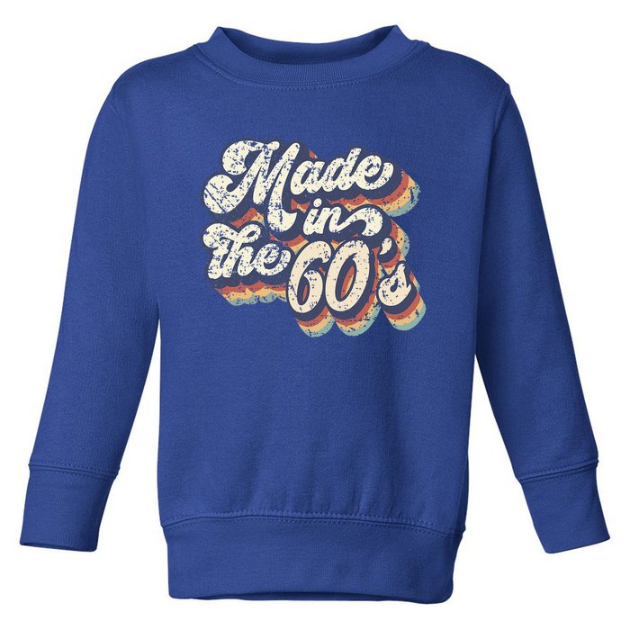 Retro Vintage Made In The 60s 1960s Born Birthday Day Gift Toddler Sweatshirt