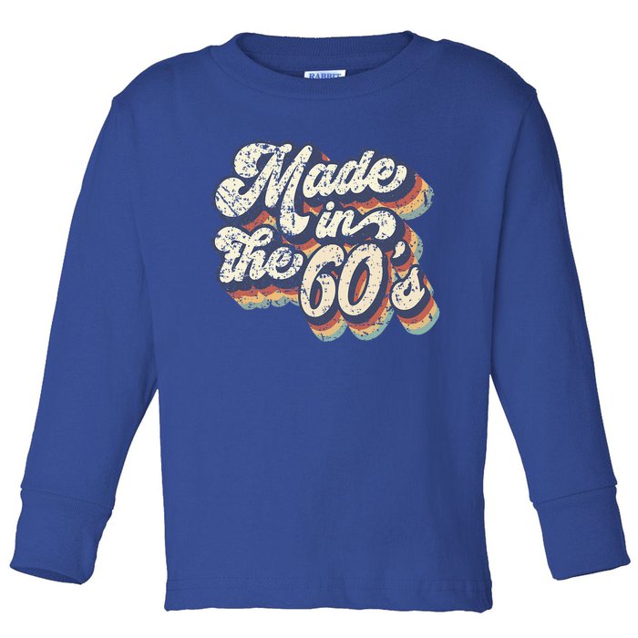 Retro Vintage Made In The 60s 1960s Born Birthday Day Gift Toddler Long Sleeve Shirt