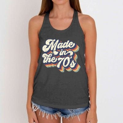 Retro Vintage Made In The 70s 1970s Born Birthday Day Gift Women's Knotted Racerback Tank