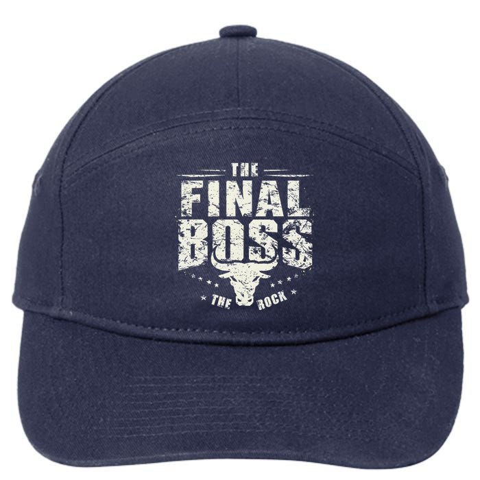 Rock Vintage Music Boss Final White Design Fun Music Lover 7-Panel Snapback Hat