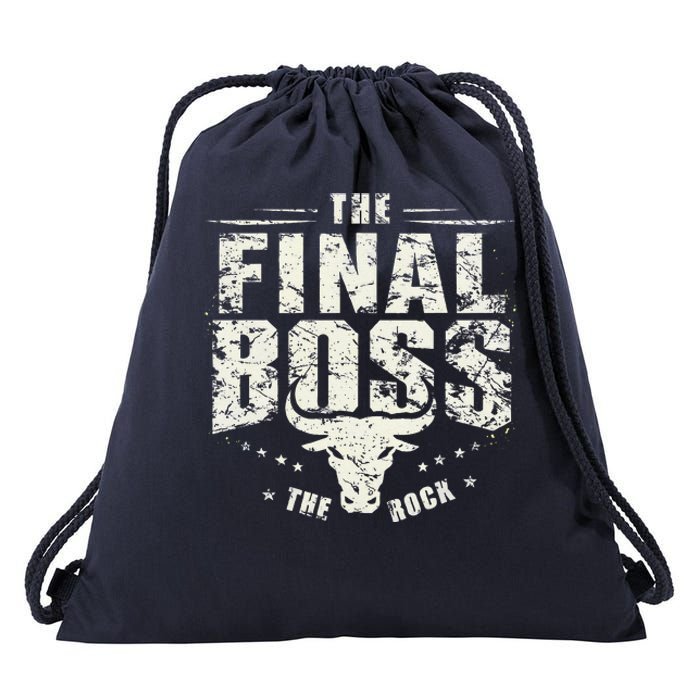 Rock Vintage Music Boss Final White Design Fun Music Lover Drawstring Bag