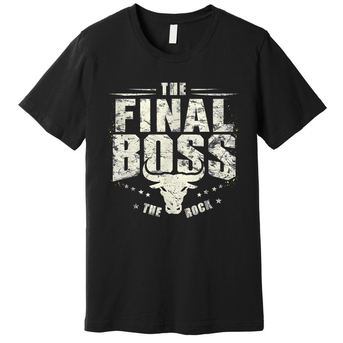 Rock Vintage Music Boss Final White Design Fun Music Lover Premium T-Shirt