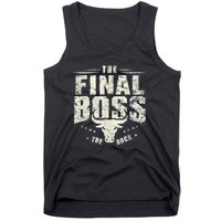 Rock Vintage Music Boss Final White Design Fun Music Lover Tank Top