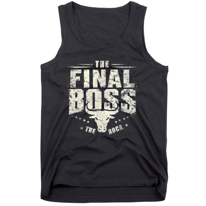 Rock Vintage Music Boss Final White Design Fun Music Lover Tank Top