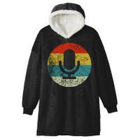 Retro Vintage Microphone Computer Icons Podcast Hooded Wearable Blanket