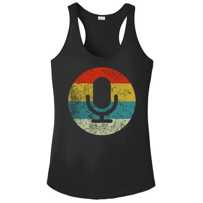 Retro Vintage Microphone Computer Icons Podcast Ladies PosiCharge Competitor Racerback Tank