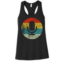 Retro Vintage Microphone Computer Icons Podcast Women's Racerback Tank