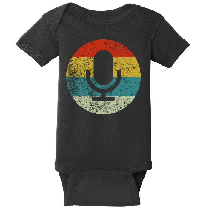 Retro Vintage Microphone Computer Icons Podcast Baby Bodysuit