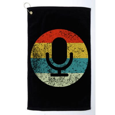 Retro Vintage Microphone Computer Icons Podcast Platinum Collection Golf Towel