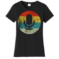 Retro Vintage Microphone Computer Icons Podcast Women's T-Shirt