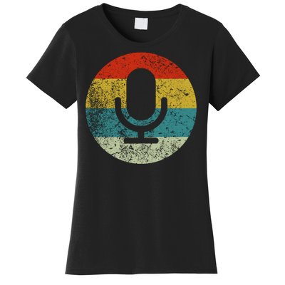 Retro Vintage Microphone Computer Icons Podcast Women's T-Shirt