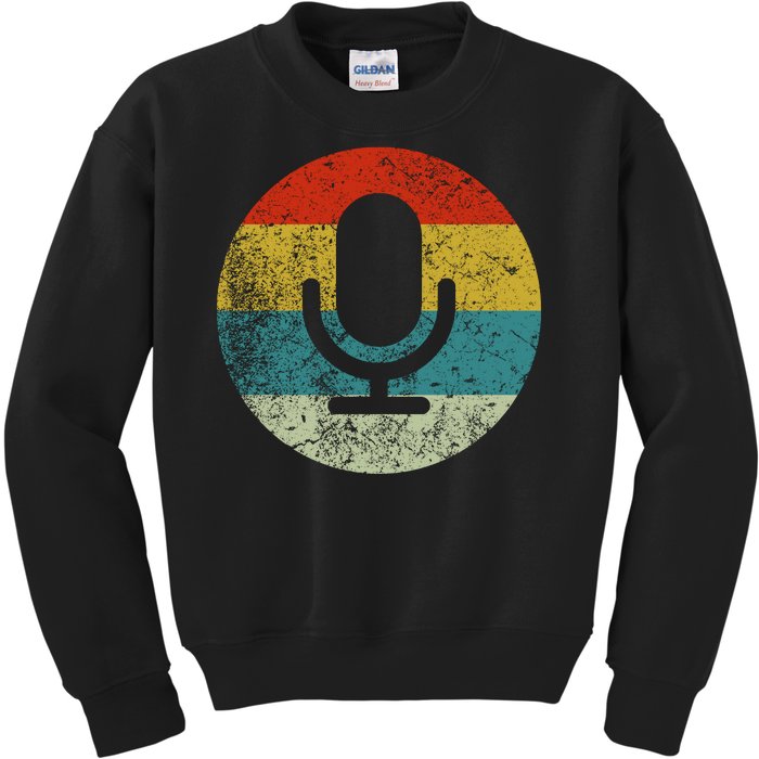 Retro Vintage Microphone Computer Icons Podcast Kids Sweatshirt