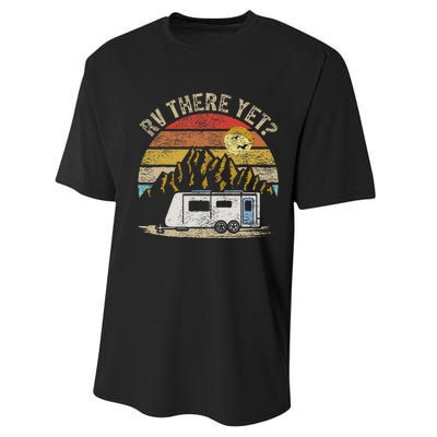 Retro Vintage Mountains Camping RV There Yet Performance Sprint T-Shirt