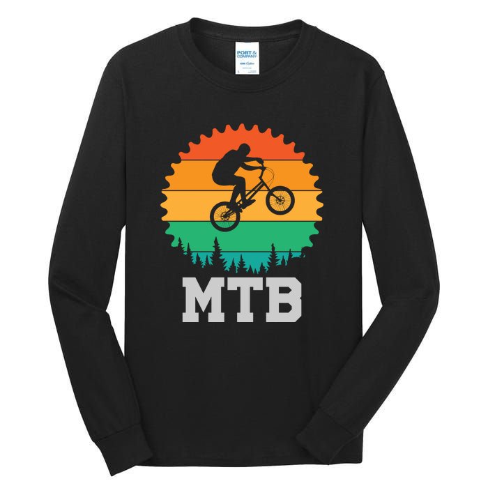 Retro Vintage MTB Gift For Mountain Bikers Gift Road Cyling Tall Long Sleeve T-Shirt