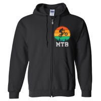 Retro Vintage MTB Gift For Mountain Bikers Gift Road Cyling Full Zip Hoodie