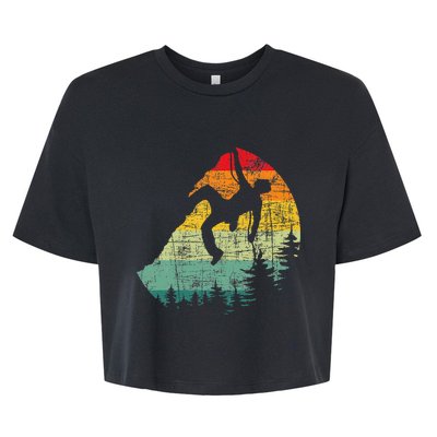 Retro Vintage Mountain Climber Rock Climbing Bouldering Bella+Canvas Jersey Crop Tee