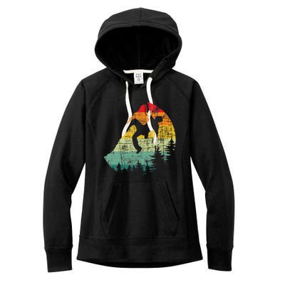 Retro Vintage Mountain Climber Rock Climbing Bouldering Women's Fleece Hoodie